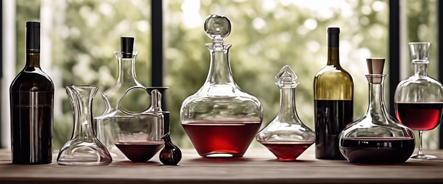 Assorted wine decanters