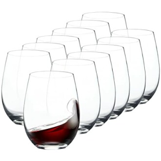 Stemless Wine Glasses Set of 12