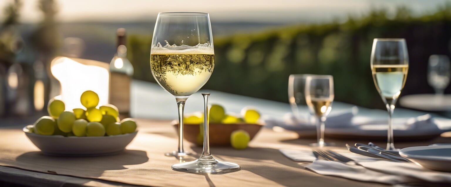 White wine glass with white wine