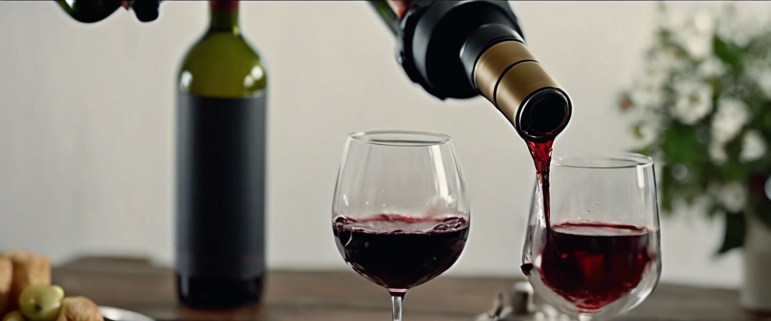 Wine aerator in use