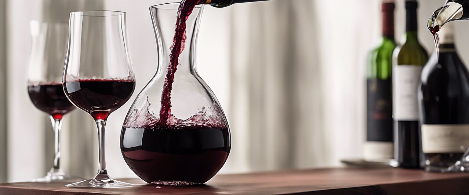 Decanting process of wine