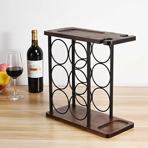 ALLCENER Wine Rack with Glass Holder